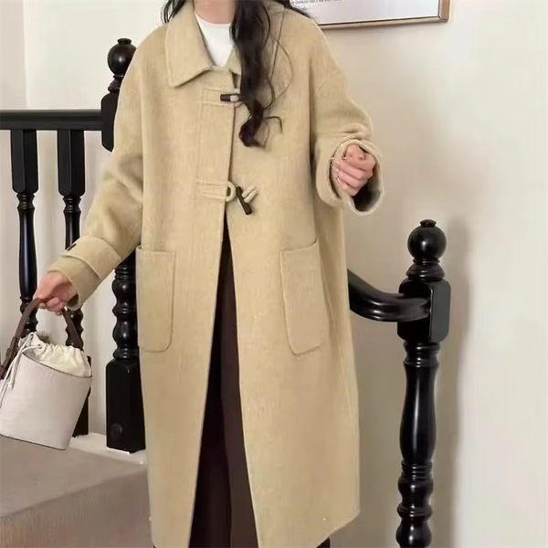 Women's Wool Coat Medium Length Double-Faced Fleece Autumn Winter New Style Loose High-End Outerwear Windbreaker