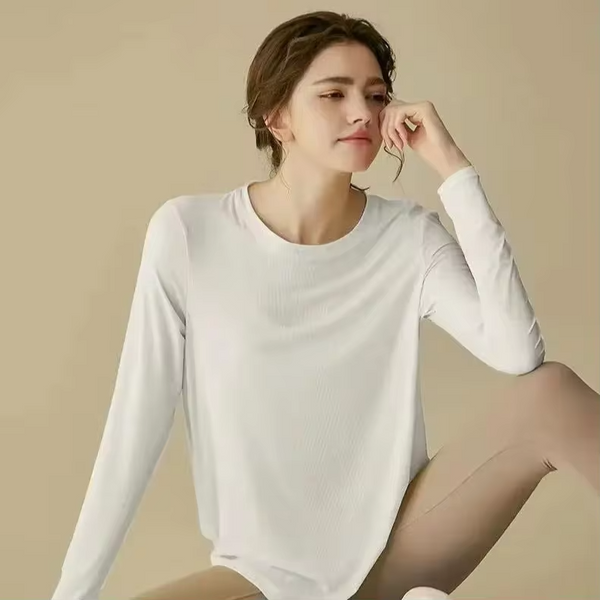 Gym Yoga Outdoor Sports Top T-shirt Women Running Loose Slim Quick Dry Training Long Sleeve Thin Blouse Fitness Breathable Soft