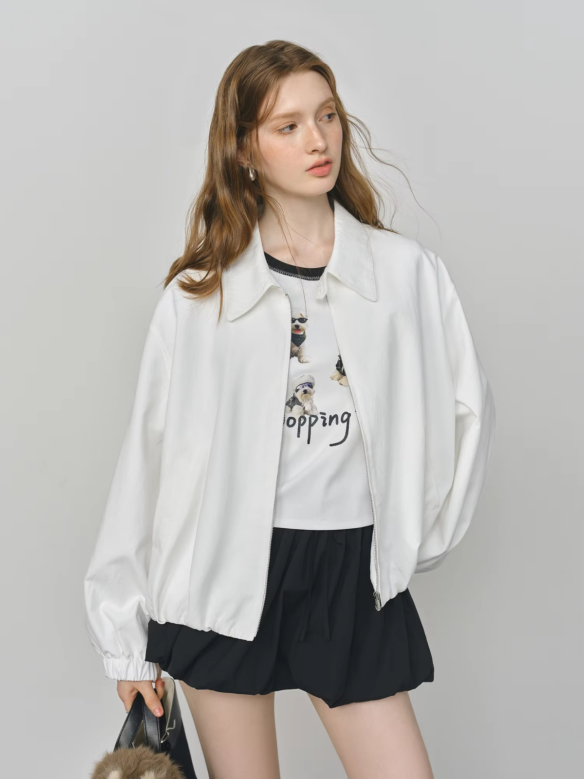 FSLE 2025 New French Barn-Style Raw Glamour Short Jacket Women's Spring Autumn New Arrival Loose Fit Oversize Workwear Coat