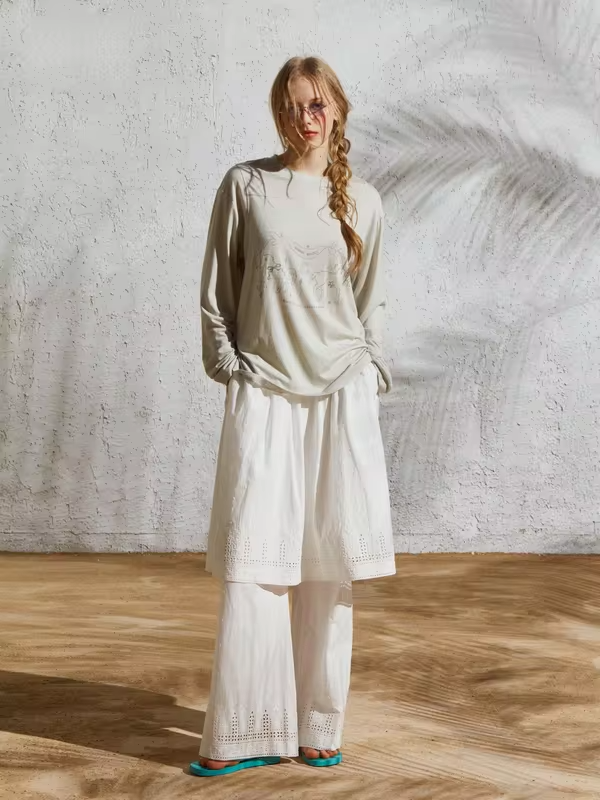 BobbyBecky Vintage Loose Cloud Moonlight Pegasus round Neck Layering Lightweight Long Sleeve T-Shirt Comfortable Breathable S.