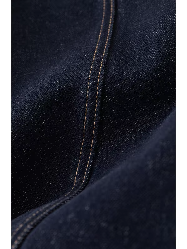 ZIQIAO Casual Style Retro Dark Blue Denim Jacket for Women 2023 Autumn Newly Loose All-match Commuter Short Jacket Coat Female