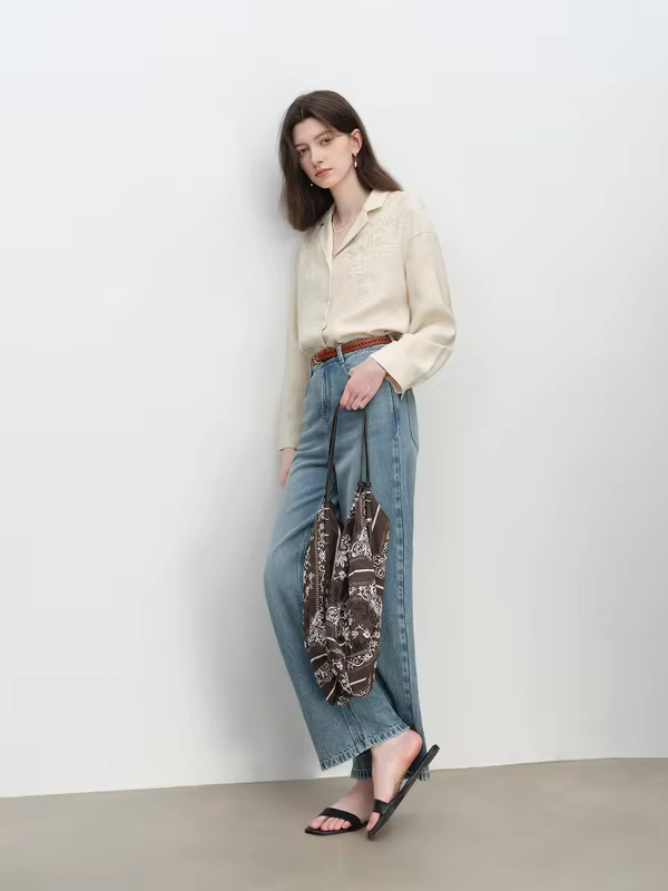 ZIQIAO Petite Size Thin Old Money Style Holiday Linen Embroidered Shirt Women 2025 New High-end Temperament Shirt