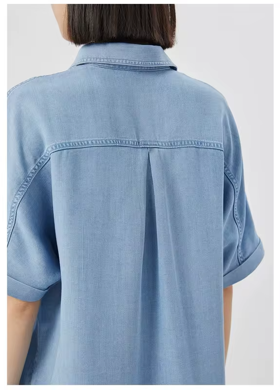 T-shirt Women's Top Polo Neck Bow Embroidered Pleated Waist-cinching Slimming Short-sleeved Women's T-shirt Top Summer