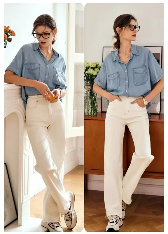 T-shirt Women's Top Polo Neck Bow Embroidered Pleated Waist-cinching Slimming Short-sleeved Women's T-shirt Top Summer
