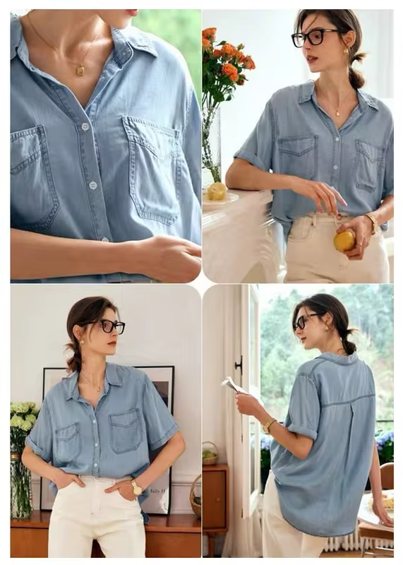 T-shirt Women's Top Polo Neck Bow Embroidered Pleated Waist-cinching Slimming Short-sleeved Women's T-shirt Top Summer