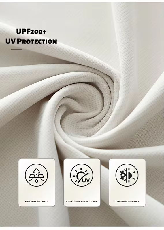 Women's Quick-Dry Long-Sleeve Ice-Fibre T-Shirt Sun-Protective Outdoor T-Shirt Stylish Herringbone-Patterned Base Laye UPF 200+