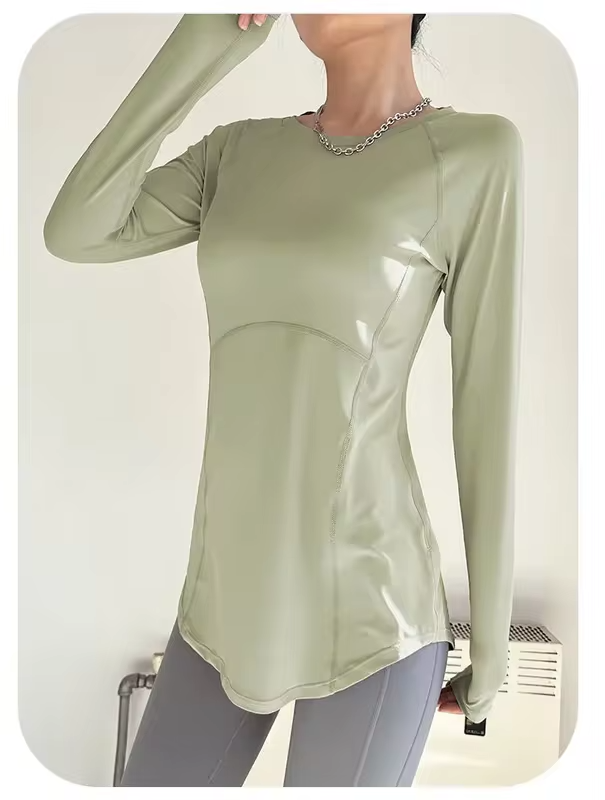 Sport Women Solid Casual Sun Protection Shirt Pullover Long Sleeve Slim Tees Top Gentle Sexy Blouse Yoga Soft Breathable