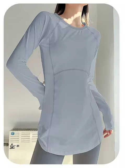 Sport Women Solid Casual Sun Protection Shirt Pullover Long Sleeve Slim Tees Top Gentle Sexy Blouse Yoga Soft Breathable