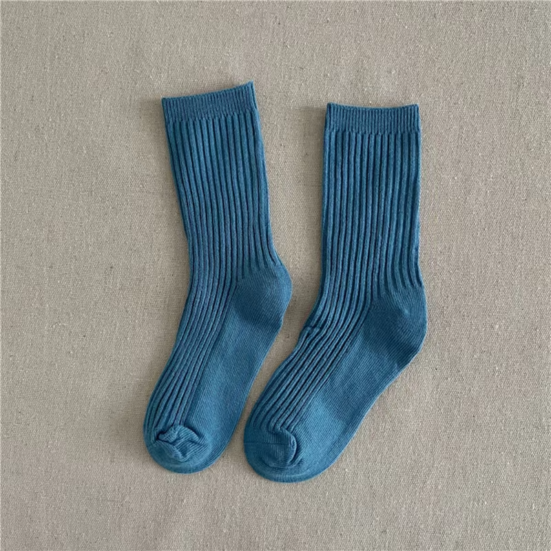 Solid Color Children's Casual Socks Ribbed Boys Girls School Sock Toddlers Ankle Sock Cotton Striped Baby Socken For Kids 1-10Y