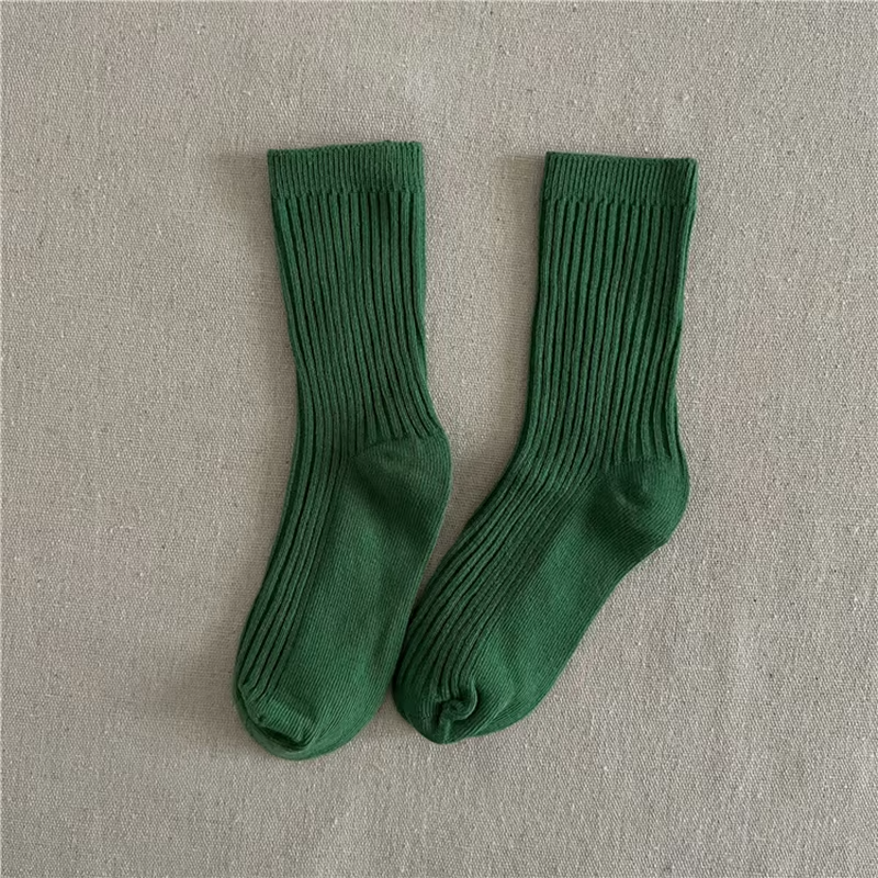 Solid Color Children's Casual Socks Ribbed Boys Girls School Sock Toddlers Ankle Sock Cotton Striped Baby Socken For Kids 1-10Y