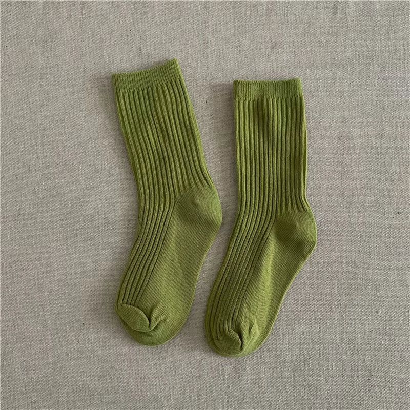 Solid Color Children's Casual Socks Ribbed Boys Girls School Sock Toddlers Ankle Sock Cotton Striped Baby Socken For Kids 1-10Y