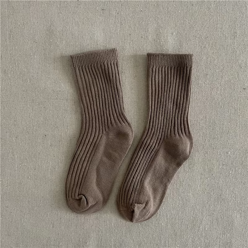 Solid Color Children's Casual Socks Ribbed Boys Girls School Sock Toddlers Ankle Sock Cotton Striped Baby Socken For Kids 1-10Y