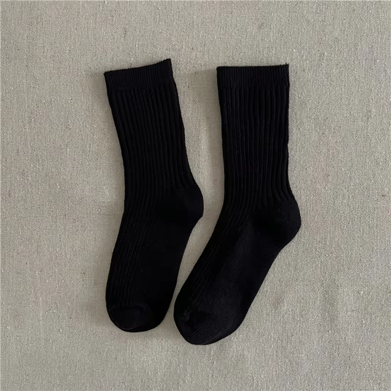 Solid Color Children's Casual Socks Ribbed Boys Girls School Sock Toddlers Ankle Sock Cotton Striped Baby Socken For Kids 1-10Y