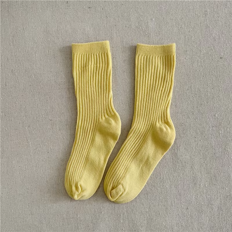 Solid Color Children's Casual Socks Ribbed Boys Girls School Sock Toddlers Ankle Sock Cotton Striped Baby Socken For Kids 1-10Y