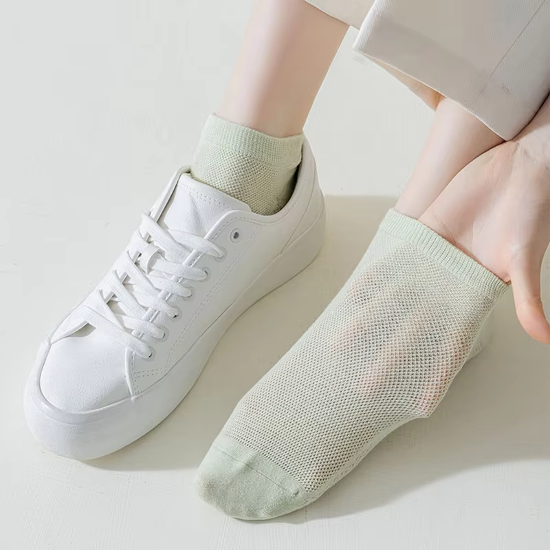 1 Pair Cool Woman Summer Socks Cotton Ankle Sock Short Thin Mesh Breathable Sock Short Low Colorful  Girl Sock